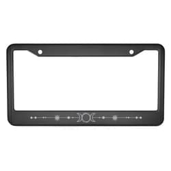 FoDuoDuo Triple Moon - Triple Goddess Laser Etched License Plate Frame Aluminum Black Car Cover Tag Holder with 2 Holes License Plate Cover 12 x 6 Inch (frame-118)