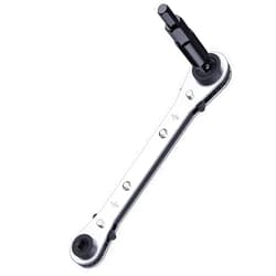 Ullnosoo HVAC Service Wrench, Refrigeration Ratcheting Wrench 3/8” 1/4” 5/16'' 3/16'' AC Wratchet Tool with Hex Bit Adapter UIInosoo for Air Conditioning, Refrigeration Equipment, Gas Furnace
