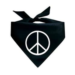 Tees & Tails Peace Sign Dog Bandana (Black, OS 458)