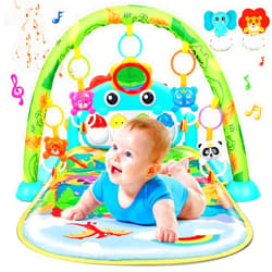 UMIKU Baby Gym Play Mats Baby Toys Tummy Time Mat Musical Activity Center for Newborn Infant Piano Babies Play Mat Music & Light Newborn Infant Gifts for Babies 0-3 6 9 12 Months Dinosaur Style