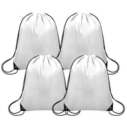 Grneric Drawstring Bags Bulk, Drawstring Backpack Polyester String Bag Cinch Bag for Gym Yoga Sports Party Short Trip（White）