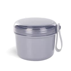 JOYSTOR Denture Case, No-Leak Retainer Cleaner Case, Denture Cup for Soaking Dentures Retainers Mouth Guard Night Guard, Denture Bath False Teeth Container for Traveling (Gray)