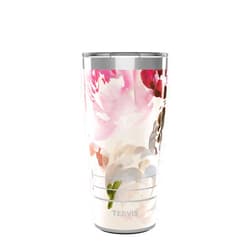 Tervis Traveler Kelly Ventura Floral Collection Triple Walled Insulated Tumbler Travel Cup Keeps Drinks Cold & Hot, 20oz - Stainless Steel, Posy