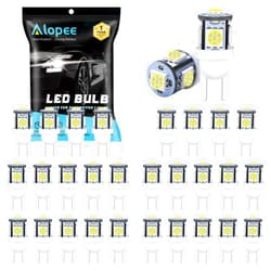 Alopee 30 Pack 194 Led Bulb White 6500K T10 Led Light Bulbs 5SMD 5050 Chips 2825 Led Bulb 168 Led Bulb 158 501 W5W Automotive Replacement for Car Dome Map Door Courtesy Trunk Light DC 12V