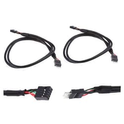 MEIRIYFA USB Header Extension Cable, USB 2.0 9-Pin Male to 9-Pin Female Internal Motherboard Header Cable for USB Ports, Expansion Cards and Motherboard Ports 20.3 inches（2 Pack
