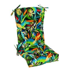 Blazing Needles Multi-Section Tufted Outdoor Chair Cushion, 18 x 38, Tucuman Ebony