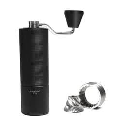TIMEMORE Chestnut C2S Manual Coffee Grinder Stainless Steel S2C Conical Burr Coffee Grinder, Capacity 25g Hand Coffee Bean Grinder, Adjustable Grinder Setting, Double Bearing Positioning, Black