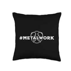 Visit The Blacksmith # metalwork-Funny Blacksmith Throw Pillow, 16x16, Multicolor