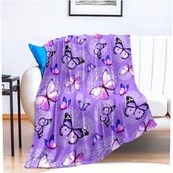 Wowpull Butterfly Blanket Purple Butterflies Throw Blanket Ultra Soft Flannel Beautiful Butterfly Blanket Gifts for Adults Kids 50