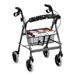 Uorisanigo Rollator Walker with Seat Accessories Cover Cute Snowmen Christmas Decoration Cover Rollator Walker Seat and Backrest Covers Washable Walkers for Seniors with Seat Covers