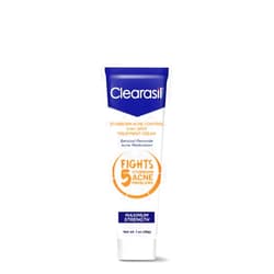 Clearasil Stubborn Acne Control 5 in 1 Spot Treatment Cream, Maximum Strength, Benzoyl Peroxide Acne Medication, Fights Blocked Pores, Pimple Size, Excess Oil, Acne Marks & Blackheads, 1 oz.