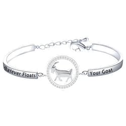 LQRI Goat Lover Gift Whatever Floats Your Goat Bracelet Inspirational Pet Goat Gifts Farm Women Gift Crazy Goat Gift