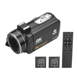Andoer 4K Digital Video Camera WiFi Camcorder DV Recorder 56MP 18X Digital Zoom 3.0 Inch IPS Touchscreen Supports Face Detection IR Night Vision Anti-Shake
