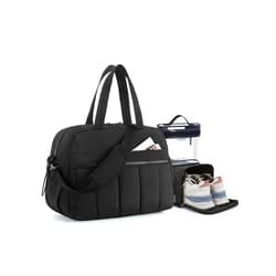 BAGSMART Duffle Bag for Travel, Lightweight Carry on Weekender Duffel with TSA Toiletry Bag, Water Resistant Overnight Travel, Black