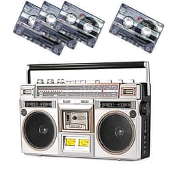 DLYZAYE MAWTUJZX Cassette Boombox, Radio Cassette Player Recorder, Am/fm -sw1/sw2 Radio Speaker, with 16g USB Flash Drive, Built-in Stereo Speakers, Suitable for Family Gatherings/Travelling