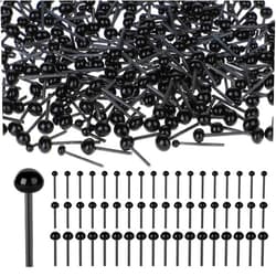 Salbsever 300pcs Glass Safety Eyes 2/3/4mm Black Beans Glass Eyes Balls Doll Eyeballs for DIY Needle Felting Bear Plush Animal Puppet Dolls Decoys Sewing Crafts, Small Black Beads For Eyes, Doll Making Supplies