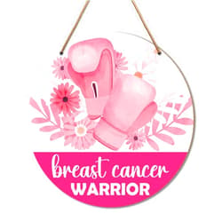 Yousheager Breast Cancer Warrior Gift for Woman, Breast Cancer Warrior Gift for Woman, Breast Cancer Awareness Gifts, Breast Cancer Survivor Fighter Support Decor Sign