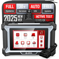 ANCEL DS160 Scan Tool fits for Porsche, Full System Bidirectional OBD2 Scanner with 30+ Resets, ABS Bleeding, Gearbox Learning, SAS/Oil/BMS Reset, Online Support Chat, Lifelong Updates