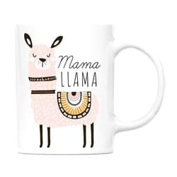 Andaz Press 11oz. Funny Pun Coffee Mug Gag, Mama Llama Mug, 1-Pack, Llama Alpaca Themed Birthday Party Christmas Ideas, New Mom Mommy Bohemian Baby Shower Mother's Day Mugs