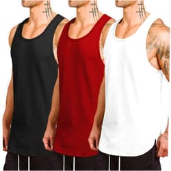 COOFANDY Men's 3 Pack Quick Dry Workout Tank Top Gym Muscle Tee Fitness Bodybuilding Sleeveless T Shirt