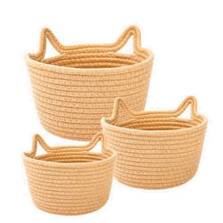 LUSCREAL Cotton Rope Baskets for Storage (Small Size 2 Packs, Medium Size 1 Pack, Large Size 1 Pack)