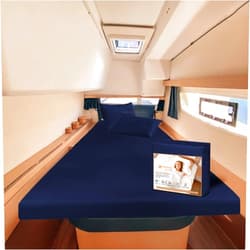 Malleable Bedding Universal V Berth 3 Piece 100% Egyptian Cotton 800TC The Best Boat V Berth Bedding Fits mattresses up to 8” Depth Durable & Easy Washable - Great Gift for Boaters (Navy Blue)
