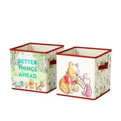 Idea Nuova Winnie the Pooh Set of 2 Durable Storage Cubes with Handles, 10