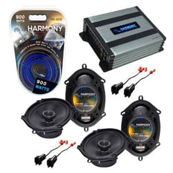 Harmony Audio Compatible with Ford F-250/350/450 2013-2016 OEM Speaker Replacement Bundle (2) HA-R68 & HA-A400.4 Amp