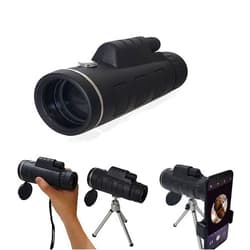 AKINGSHOP Monocular Telescope, 10x40 Waterproof Monocular with Smartphone Holder & Tripod, Clear FMC BAK4 Prism Pocket Telescope, Great for Birds Watching, Wildlife, Hunting, Camping, Hiking, Tourism