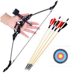 HNZMDY Archery Mini Bow and Arrow Set Mini Recurve Bow Hunting Longbow Mini Compound Bow Right Left Hand for Shooting Practice