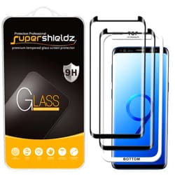 Supershieldz (2 Pack) Designed for Samsung Galaxy S9 Tempered Glass Screen Protector with (Easy Installation Tray) Anti Scratch, Bubble Free (Black)