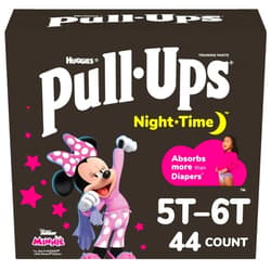 Pull-Ups Girls' Night-Time Potty Training Pants, Size 5T-6T Overnight Training Underwear (46-60 lbs), 44 Ct
