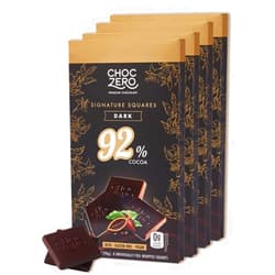 ChocZero 92% Cocoa Ultimate Dark Chocolate, Sugar Free, Low Carb, All Natural, Keto Friendly, 3.2 Ounce (Pack of 4)