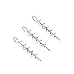 Binzzo Centering Pin Spring Twist Lock Fishing Screw Worm Hook Crank Grub Rig Fixed Bait Run Straight Self Align Long Enough Secure Not Off Center Stainless Steel for Soft Lure