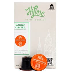 HiLine Coffee HiLine Espresso Coffee Pods, Hazelnut Cupcake Flavored Coffee, 20 Count (Pack of 1), Single Cup Espresso Capsules, Compatible with Nespresso Original Brewers