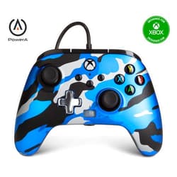 PowerA Enhanced Wired Controller for Xbox Series X|S - Metallic Blue Camo, gamepad, wired video game controller, gaming controller, Officially Licensed for Xbox