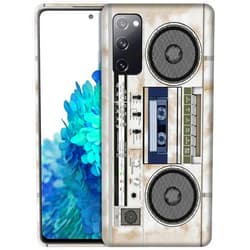 GlamCase Samsung Galaxy S20 FE 5G / 4G / 2022 Case - Vintage Radio Cassette Recorder Design Printed Slim & Sleek Cute Plastic Hard Designer Back Case/Cover for Samsung S20 FE 5G / 4G / 2022 White