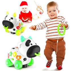 Talkfun Musical Cow Toys for 1+ Year Old Boy Girl, Bilingual Baby Toy 6-12-18 Month, 1 Year Old Boy Toys, 1 Year Old Girl Gift, Learning Toddler Toy Age 1-2, First Christmas 1st Birthday Gift