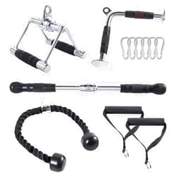 Schibs Tricep Press Down Cable Machine Attachment Set LAT Pulldown Attachment Cable Machine Accessories for Home Gym
