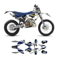 Kungfu Graphics Custom Decal Kit for TC FC 125 250 350 450 2015, White Black Blue, HQTFEC1416057-KR