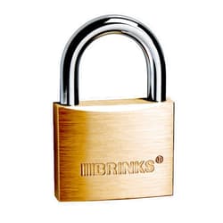 BRINKS - 50mm Commercial Solid Brass Keyed Padlock - Solid Brass Body with Boron Steel Shackle