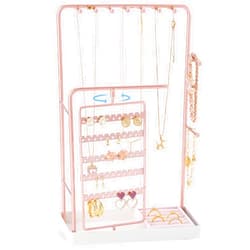 ProCase Jewelry Stand Holder Organizer, Jewelry Display Storage with Ring Tray, Rotating Earring Bracelet Necklace Holder, Valentine's Gifts Room Dorm Decor for Teen Girls -Rosegold (No-Assembly)