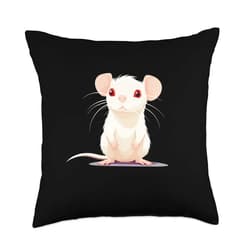 Funny white Albino Rat Cute Looking Albino Costume for Rats and Mouses Throw Pillow, 18x18, Multicolor