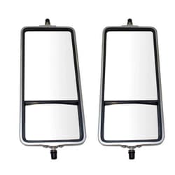 TRQ West Coast Mirror Manual 16 x 7 Inch Stainless Steel Bubble Back Convex Glass for HD Semi Truck