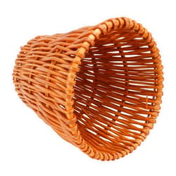 VICASKY 1pc Rattan Trash Can Storage Baskets Laundry Basket Office Decor Room Decor Farmhouse Trash Can Jute Storage Wicker Weave Rubbish Container Wicker Woven Trash Can Wooden