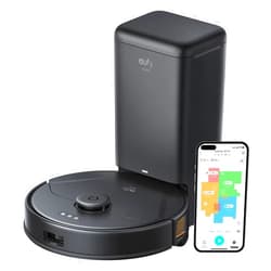 eufy X8 Pro Robot Vacuum Self-Empty Station, Twin-Turbine 2× 4,000 Pa Powerful Suction, Active Detangling Roller Brush, and iPath Laser Navigation for Pet Hair Deep Cleaning on Carpet (Renewed)
