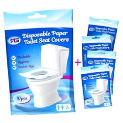 Rockland Guard Toilet Seat Cover - Flushable & Disposable Toilet Seat Cover for Bathroom - Road Trip Accessories & Travel Essentials for Kids & Adults - 5 Resealable Packs with 10 Sheets - 50-Count