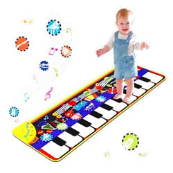 M SANMERSEN Musical Piano Mat for Toddlers - 28 Music Sounds Floor Piano Keyboard Dance Playmat - Toy & Gift for Kids 1-5 Years Old Boys Girls