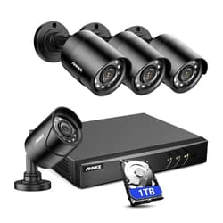 ANNKE 8CH H.265+ 3K Lite Surveillance Security Camera System with AI Human/Vehicle Detection, 4 x 1920TVL 2MP Wired CCTV IP66 Cameras for Indoor Outdoor Use, Remote Access, 1TB Hard Drive Included