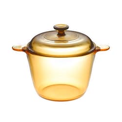 VISIONS 3738 3.5 Litre Pyroceram Glass Cookpot with Glass Cover, Amber